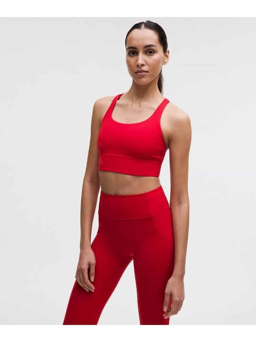 Lululemon Energy Long Line Bra Vibrant Red Size 8 Workout Athletic Gym Casual
